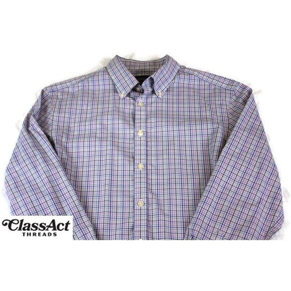 Charles Tyrwhitt Men's Non Iron Extra Slim Fit Plaid Dress Shirt Weekend Sz M - Picture 2 of 7